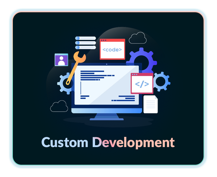 Developers writing and reviewing code for a custom software solution